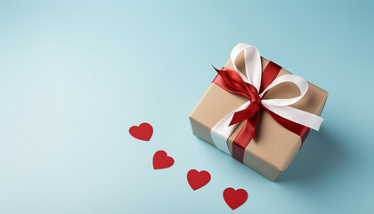 Love and celebration fill the gift box generated by AI