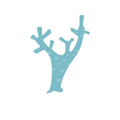 Coral reef illustration. Vector set of colored corals and seaweeds silhouettes. Underwater coral reef and sea kelp in flat style. Aquarium plants illustration.