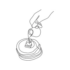 One continuous line drawing of cake vector illustration. cake for party illustration simple linear style vector concept. Cake for party design and suitable for your asset design.