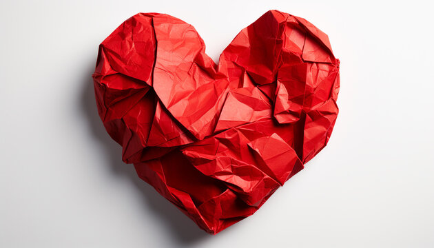 Love shapes paper, romance abstracts creativity, close up ideas generated by AI