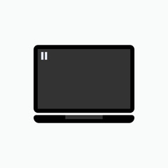Laptop Icon. Notebook, Portable Computer Symbol - Vector.