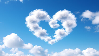Naklejka na ściany i meble Love in the sky, symbol of romance generated by AI