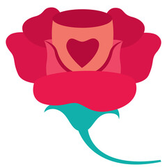 Rose flat style icon inspired by Alice in Wonderland