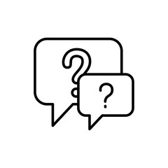 Question chat outline icons, minimalist vector illustration ,simple transparent graphic element .Isolated on white background