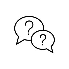 Question chat outline icons, minimalist vector illustration ,simple transparent graphic element .Isolated on white background