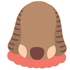 Dog flat style icon inspired by Alice in Wonderland 