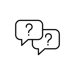 Question chat outline icons, minimalist vector illustration ,simple transparent graphic element .Isolated on white background