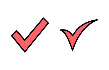 Check mark icon set illustration. Tick mark sign and symbol