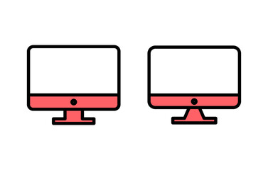 Computer icon set illustration. computer monitor sign and symbol