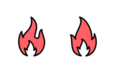 Fire icon set illustration. fire sign and symbol