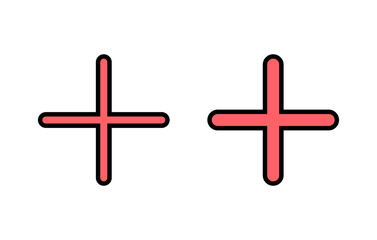 Fototapeta premium Plus Icon set illustration. Add plus sign and symbol
