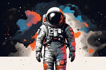astronaut for t-shirt  - obrazy, fototapety, plakaty