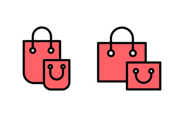 Shopping bag icon set illustration. shopping sign and symbol