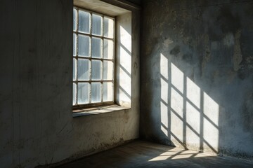 A window with light casting a shadow. Generative AI.