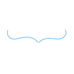 シンプルな青色の波括弧のイラスト