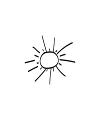 sun hand draw icon, vector best line icon.