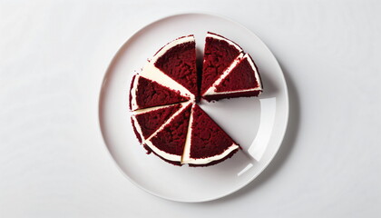Top View of a Delicious Slice of Red Velvet Cake