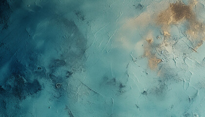 Abstract blue pattern on old stained rusty paper generated by AI