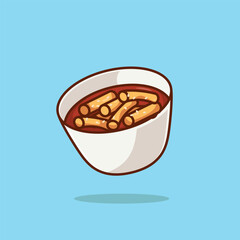 Tteokbokki simple cartoon vector illustration korean traditional food concept icon isolated