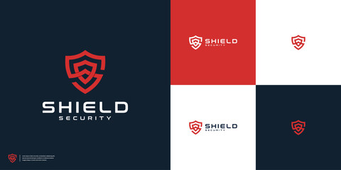 Shield guard logo design template - obrazy, fototapety, plakaty