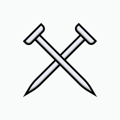 Nail Icon. Carpentry Tools Symbol - Vector.