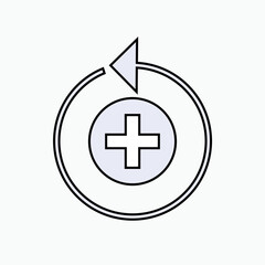Medical Recovery Icon in Line Art Style. Treatment, Restoration Symbol - Vector.