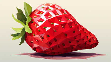polygon strawberry - obrazy, fototapety, plakaty