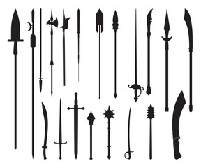 Spear set, Spear, Indian, sword, knife, Viking weapons Spear Clipart, handgun svg, spear cricut cut files, crossed - obrazy, fototapety, plakaty
