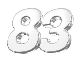 3D Silver Number 83