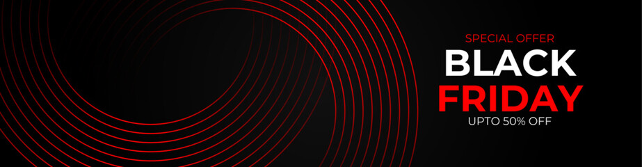 Black Friday and Cyber Monday Sale Horizontal Banner with Dark Shiny Balloons on dark Background with Place for text. 3d black and blue realistic balloons and sale text. cover, banner, website.