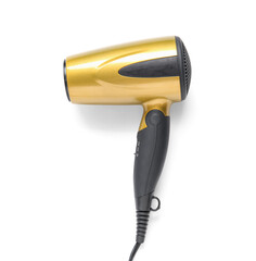 Hair dryer on white background