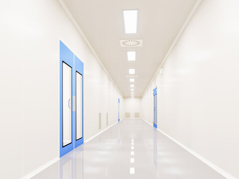 Corridors Clean Room in pharmaceutical factory