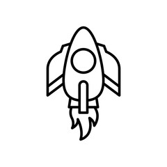 Space rocket outline icons, minimalist vector illustration ,simple transparent graphic element .Isolated on white background
