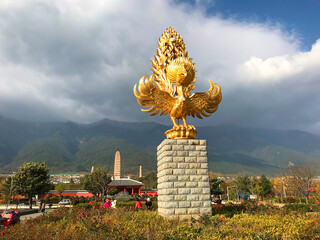 Golden Bird monument at Dapeng Jinchiniao square in the Chinese city of Dali