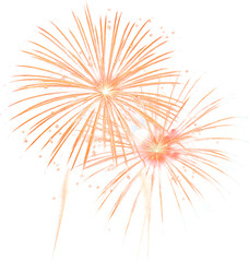Fireworks isolated on transparent background. PNG