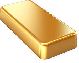 Gold bars isolated on transparent background