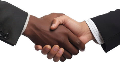 Handshake isolated on transparent background. PNG