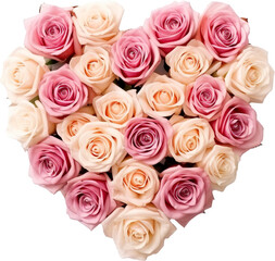 Naklejka premium Heart of roses isolated on transparent background