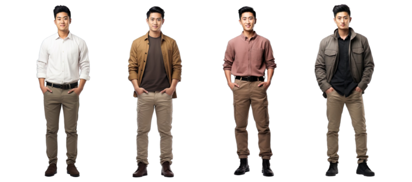 Collection of PNG. Portrait of a handsome young asian man standing isolated on a transparent background. - Powered by Adobe