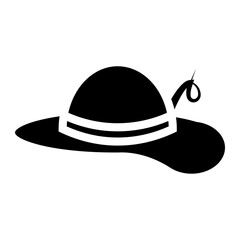 Fashion icon on glyph style.hat icon