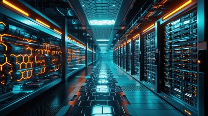High-Tech Data Center Servers