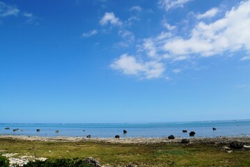 Shiraho Beach with Blue sky, Ishigaki Island - Okinawa