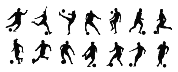 Fotobehang soccer player silhouette illustration. vector set of football (soccer) players © FK