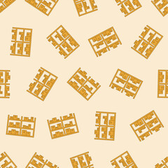 Flat line shipping rack seamless pattern. Suitable for backgrounds, wallpapers, fabrics, textiles, wrapping papers, printed materials, and many more. Editable vector.