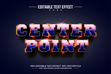 Center point 3D editable text effect template