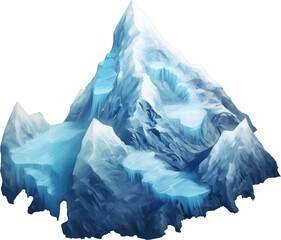 Ice mountain isolated on transparent background. PNG