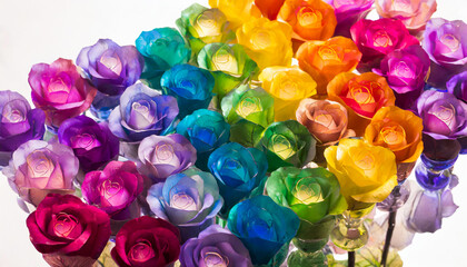 Radiant Reverie: Rainbow Glass Crystal Roses to Illuminate Your Valentine's Celebration