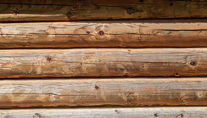 the wall of a log house - obrazy, fototapety, plakaty