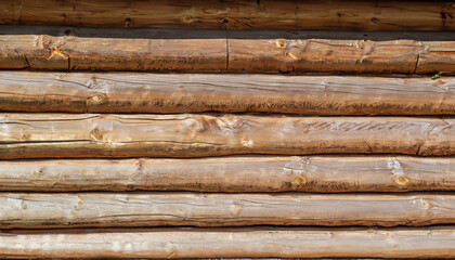 the wall of a log house