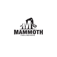 mammoth letter m logo design vector template illustration
